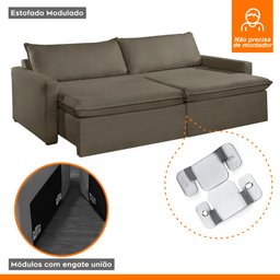 Sofá Cama Retrátil e Reclinável 180cm Marselha - 8
