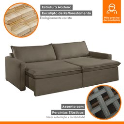Sofá Cama Retrátil e Reclinável 180cm Marselha - 5