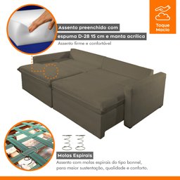 Sofá Cama Retrátil e Reclinável 180cm Marselha - 7