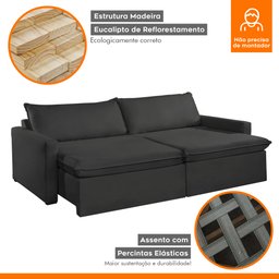Sofá Cama Retrátil e Reclinável 180cm Marselha - 5