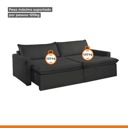 Sofá Cama Retrátil e Reclinável 180cm Marselha - 9