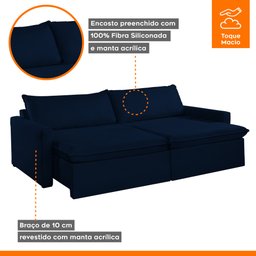 Sofá Cama Retrátil e Reclinável 180cm Marselha - 6