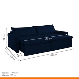 Sofá Cama Retrátil e Reclinável 180cm Marselha - 10