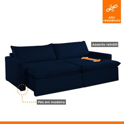 Sofá Cama Retrátil e Reclinável 180cm Marselha - 4