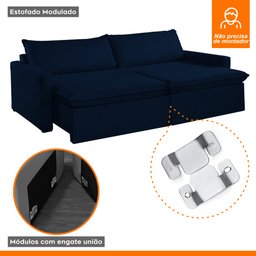 Sofá Cama Retrátil e Reclinável 180cm Marselha - 8