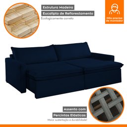 Sofá Cama Retrátil e Reclinável 180cm Marselha - 5