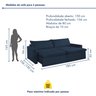 Sofá Cama Retrátil e Reclinável 180cm Marselha - 3
