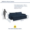 Ver imagem 3 de Sofá Cama Retrátil e Reclinável 180cm Marselha