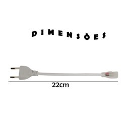Conector Rabicho Plug para Fita de Led 8mm Kit 5 Unidades Tomada Fonte Iluminaçao Gesso Sanca Teto R - 5