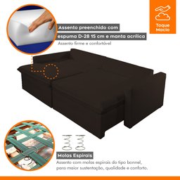 Sofá Cama Retrátil e Reclinável 180cm Marselha - 7