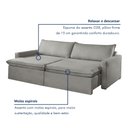 Ver mais imagens de Sofá Cama Retrátil e Reclinável 200cm Marselha Cinza