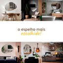 Ver imagem 2 de Espelho Decorativo Sala Hall Quarto Orgânico em Couro 60x80cm C/suporte - Mod. Nuvem Preto