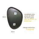 Ver imagem 3 de Espelho Decorativo Sala Hall Quarto Orgânico em Couro 60x80cm C/suporte - Mod. Nuvem Preto