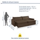 Ver imagem 3 de Sofá Cama Retrátil e Reclinável 220cm Marselha