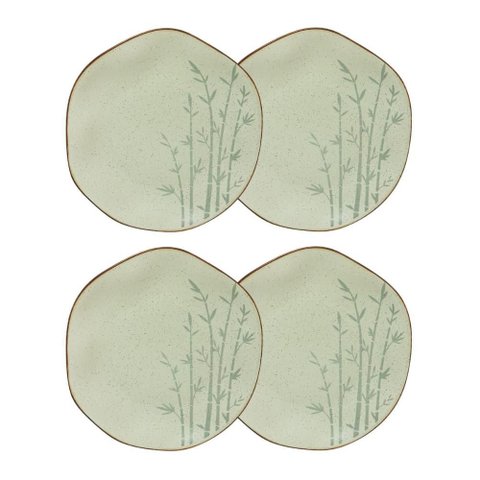 Conjunto 4 Pratos Rasos 27,5 Cm Ryo Bambu Porcelana Oxford