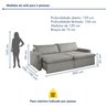 Sofá Cama Retrátil e Reclinável 260cm Marselha - 3