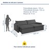 Sofá Cama Retrátil e Reclinável 260cm Marselha - 3