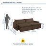 Sofá Cama Retrátil e Reclinável 260cm Marselha - 3