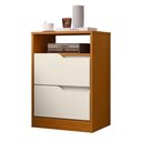 Ver imagem 1 de Mesa de Cabeceira Sole 2 Gavetas Flex Off White-cinamomo - Móveis Albatroz Off White-cinamomo