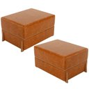 Ver imagem 1 de Kit 02 Puffs Decorativo Retangular para Sala de Estar Domus L02 Couríssimo Canela - Lyam Decor