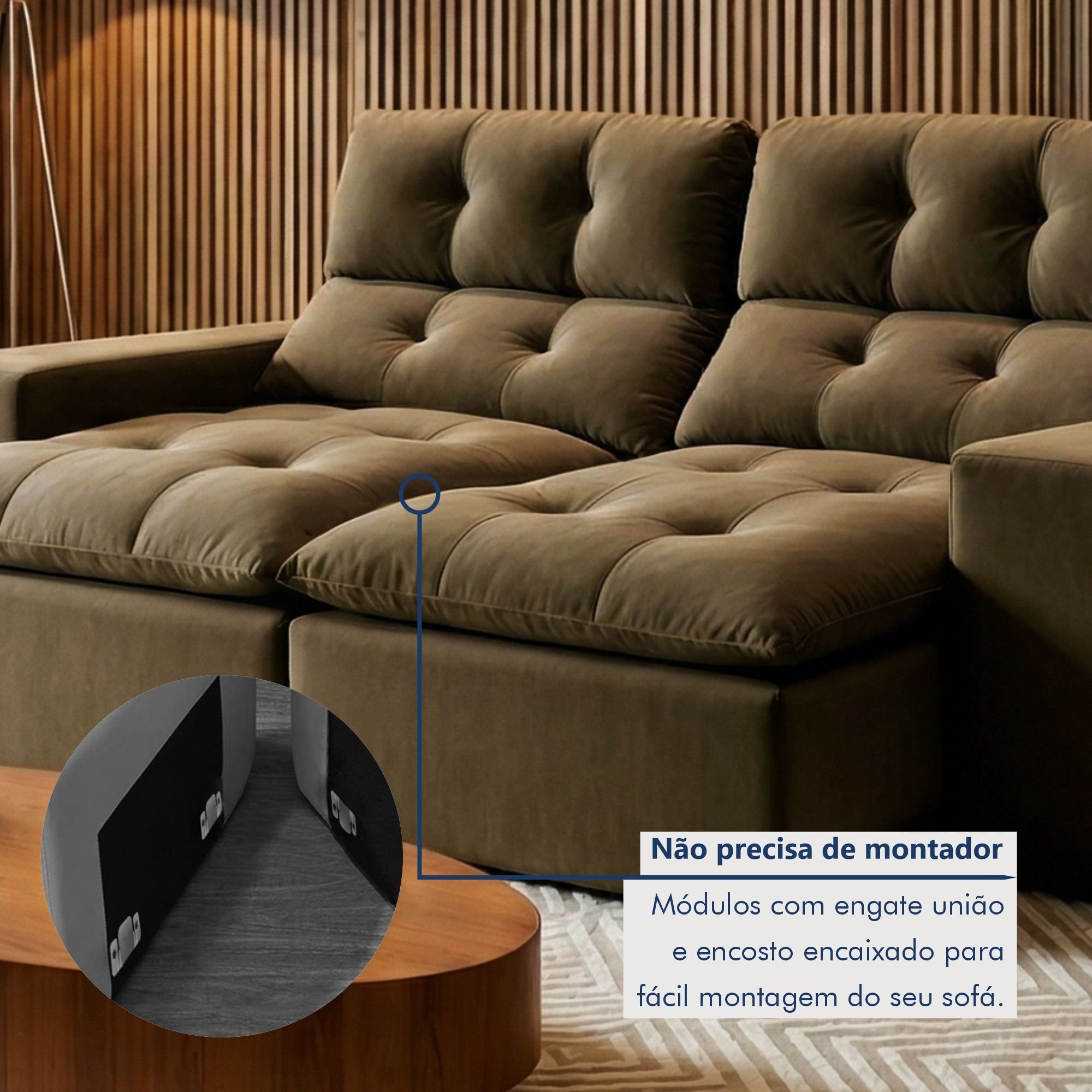 Sofá 2 Lugares Retrátil e Reclinável 200cm Paraty Marrom