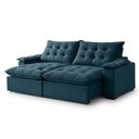 Ver imagem 2 de Sofá Retrátil e Reclinável 240cm Alaska Veludo/Azul