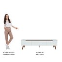 Ver imagem 3 de Rack Retrô Reims Para Tv Até 75" Pés De Madeira Branco