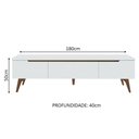 Ver imagem 7 de Rack Retrô Reims Para Tv Até 75" Pés De Madeira Branco