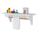 Ver imagem 1 de Porta Fraldas Branco Laqueado 60cm Mdf Varão Cabideiro Quarto Bebê