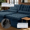 Ver mais imagens de Sofá Retrátil e Reclinável 250cm Domínio Azul