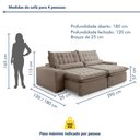 Ver imagem 3 de Sofá Retrátil e Reclinável 290cm Domínio Cinza