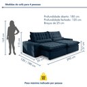 Ver imagem 3 de Sofá Retrátil e Reclinável 290cm Domínio Azul