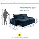 Ver imagem 3 de Sofá Retrátil e Reclinável 290cm Domínio Azul