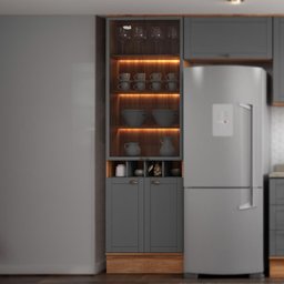 Cristaleira 2 Portas Vidro Bella Nog/cinza 70cm Carraro - 1