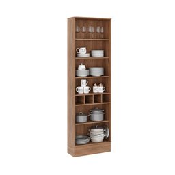 Cristaleira 2 Portas Vidro Bella Nog/cinza 70cm Carraro - 3
