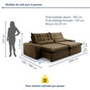 Ver imagem 3 de Sofá Retrátil e Reclinável 290cm Domínio Marrom