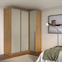 Ver imagem 1 de Guarda Roupa de Canto Porta de Correr 3 Portas Mdf Altezza Trend Belmax:freijó/off White