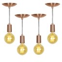 Ver imagem 1 de Kit 4 Pendente Tubo Cilindro Alumínio Cobre Fio 120cm