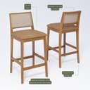 Ver imagem 2 de Banqueta para Sala de Jantar em Madeira Maciça Buriti Marrom/Kaki