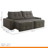 Sofá 2 Lugares Retrátil e Reclinável 210cm Bauhaus - 3