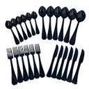 Ver imagem 1 de Faqueiro Conjunto Talheres Luxo Black 24 Peças Inoxidavel