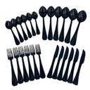 Ver imagem 1 de Faqueiro Conjunto Talheres Luxo Black 24 Peças Inoxidavel