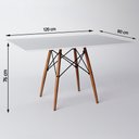 Ver imagem 2 de Mesa Eiffel Wood Tampo Retangular de Madeira 120x80cm Branco