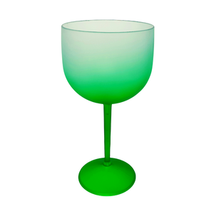 9 Taças de Gin Degradê Acrílico 550 Ml:Verde Escuro