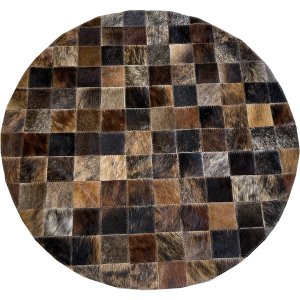 Tapete de couro redondo marrom exótico 0,80 diâmetro sb