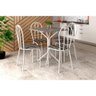 Conjunto Mesa Thais 4 Cadeiras 004 Base Branco Tampo Granito - 1