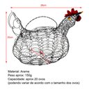 Ver imagem 3 de Galinha Porta Ovos Cesta Aramada Black Gourmet Decorativa