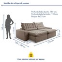 Ver imagem 3 de Sofá Retrátil e Reclinável 210cm Domínio Cinza