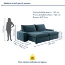 Ver imagem 3 de Sofá Retrátil e Reclinável 230cm Noah Azul
