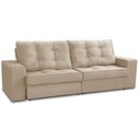 Ver imagem 4 de Sofá Retrátil e Reclinável 3 Lugares 2,10m com Molas Melissa Suede Bege Rover & Beato